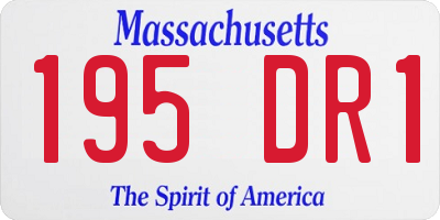 MA license plate 195DR1