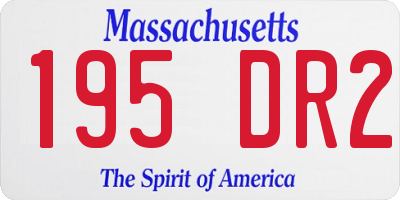 MA license plate 195DR2