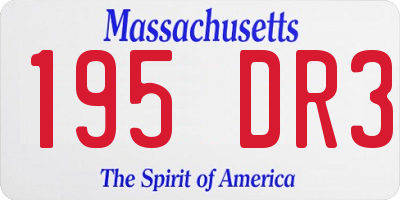 MA license plate 195DR3