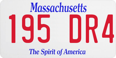 MA license plate 195DR4