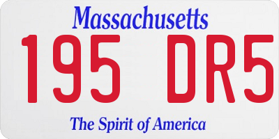 MA license plate 195DR5