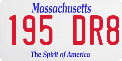 MA license plate 195DR8