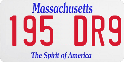 MA license plate 195DR9