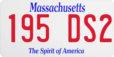 MA license plate 195DS2