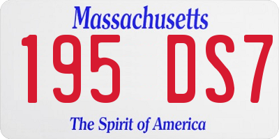 MA license plate 195DS7