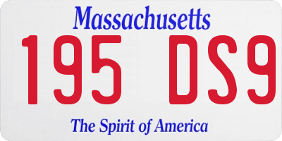 MA license plate 195DS9