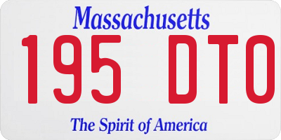 MA license plate 195DT0
