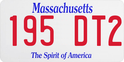 MA license plate 195DT2