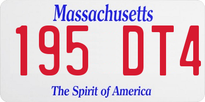 MA license plate 195DT4