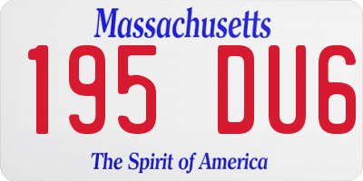 MA license plate 195DU6