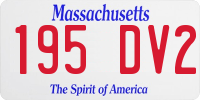 MA license plate 195DV2