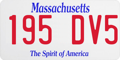 MA license plate 195DV5