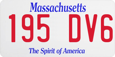MA license plate 195DV6