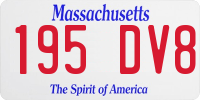 MA license plate 195DV8