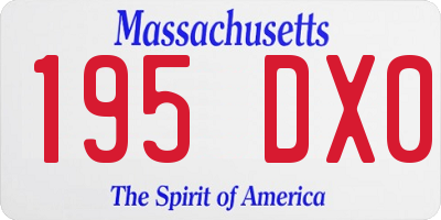 MA license plate 195DX0