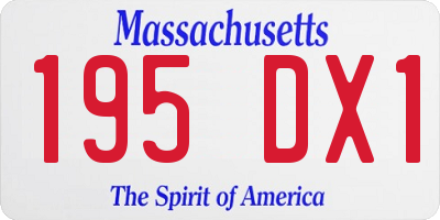 MA license plate 195DX1