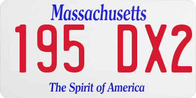 MA license plate 195DX2
