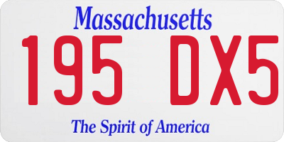 MA license plate 195DX5