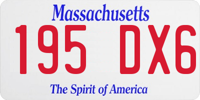 MA license plate 195DX6