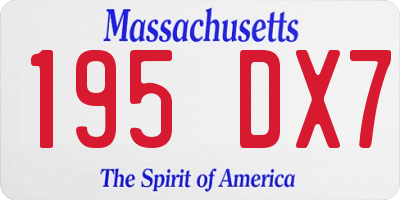MA license plate 195DX7