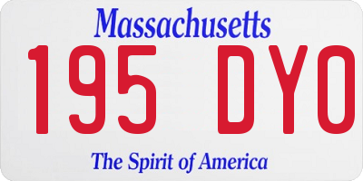 MA license plate 195DY0