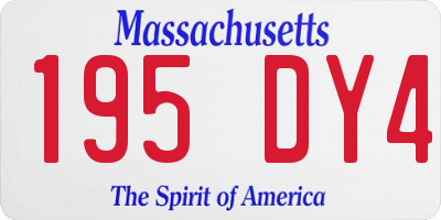 MA license plate 195DY4