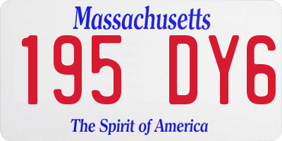 MA license plate 195DY6