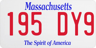 MA license plate 195DY9