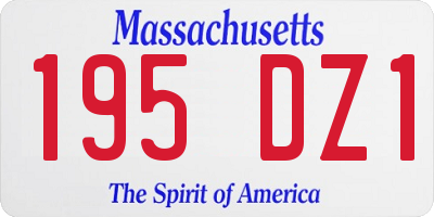 MA license plate 195DZ1