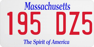 MA license plate 195DZ5