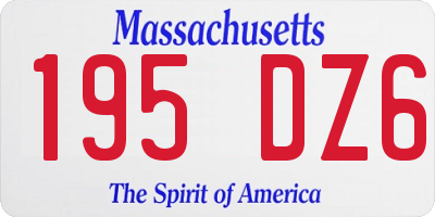 MA license plate 195DZ6