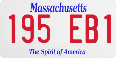 MA license plate 195EB1