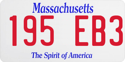 MA license plate 195EB3
