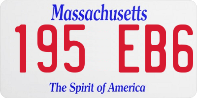 MA license plate 195EB6