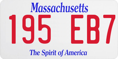 MA license plate 195EB7