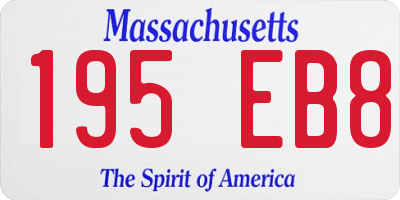 MA license plate 195EB8