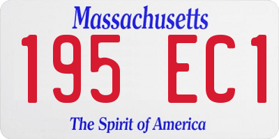 MA license plate 195EC1