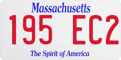 MA license plate 195EC2