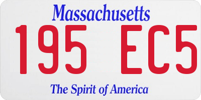 MA license plate 195EC5