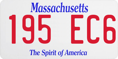 MA license plate 195EC6