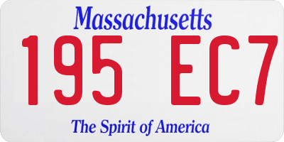 MA license plate 195EC7