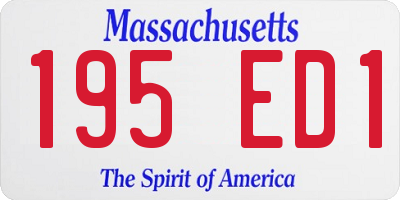 MA license plate 195ED1