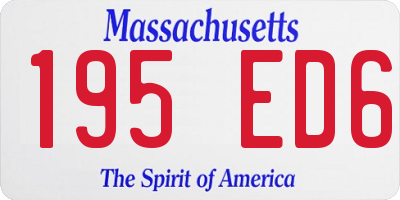 MA license plate 195ED6