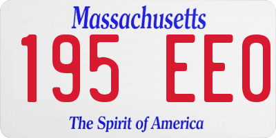 MA license plate 195EE0
