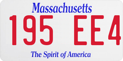 MA license plate 195EE4