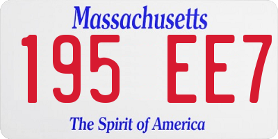 MA license plate 195EE7