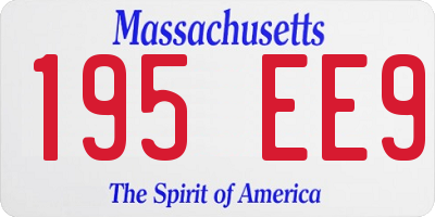 MA license plate 195EE9