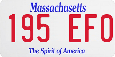 MA license plate 195EF0
