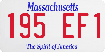 MA license plate 195EF1