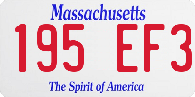 MA license plate 195EF3
